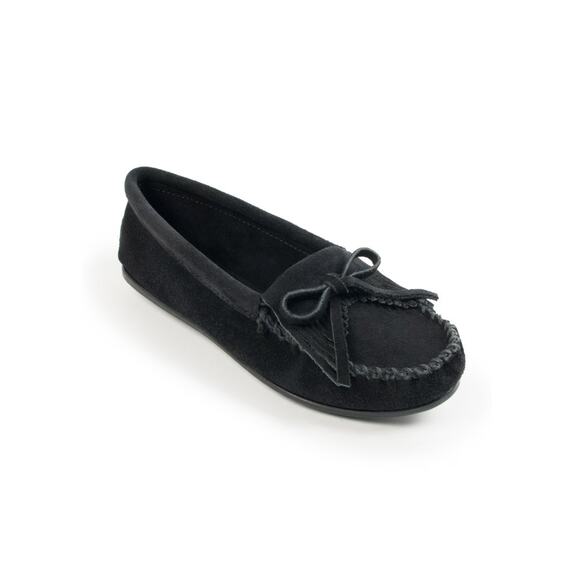 Minnetonka Women's Black Kilty Moc Moccasins Size 11 New - Picture 1 of 12